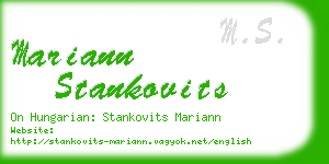 mariann stankovits business card